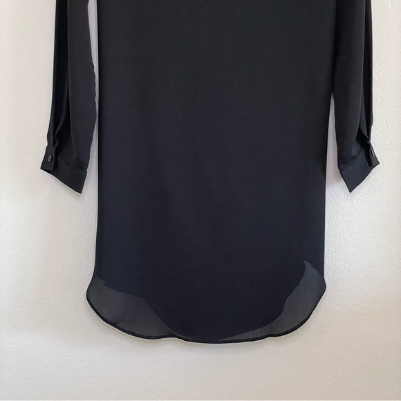 NWT Revolve Krisa Drape Button Front Mini Shirt Dress Tunic Black XS - Picture 13 of 16